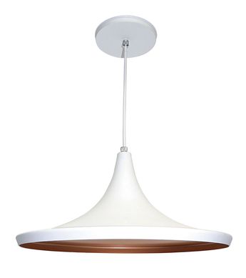 Pendente Branco e Cobre Chapu Chins 60W Bivolt