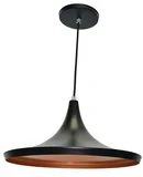 Pendente Preto e Cobre Chapéu Chinês 60W Bivolt