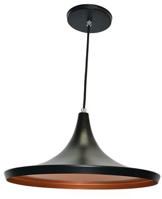 Pendente Preto e Cobre Chapu Chins 60W Bivolt