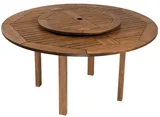 Mesa de Madeira Maciça com Centro Giratório Ipanema 150cm Nogueira