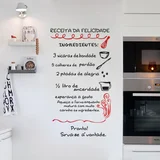 Adesivo de Parede Receita Vermelho e Preto Grudado