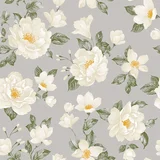 Papel de Parede Floral 0,52x10m Cinza