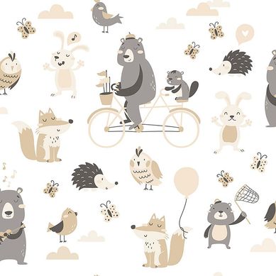 Papel de Parede Bichinhos Bege