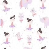 Papel de Parede Bailarina 52x100 cm Rosa e Branco Bobinex