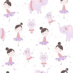 Papel de Parede Bailarina 52x100 cm Rosa e Branco Bobinex