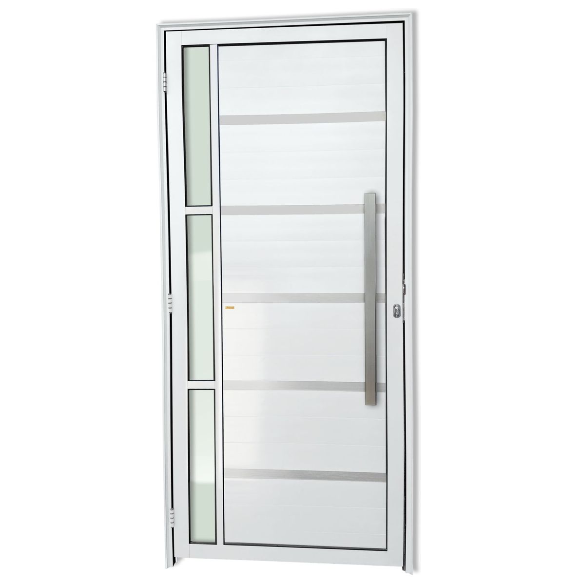 Porta Lambri e Friso e Visor Alumínio Branco Direita 210x90x4,6cm Miraggio, marca Brimak - Foto Principal