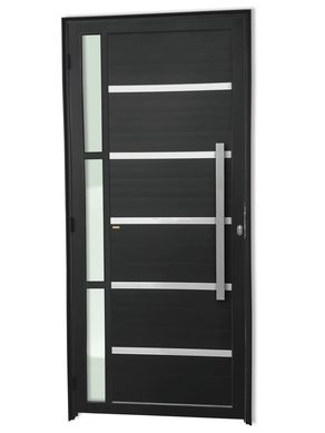 Porta Lambri e Friso e Visor Alumnio Preto Direita 210x90x4,6cm Miraggio