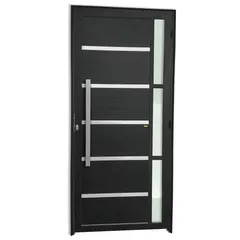 Porta Lambri e Friso e Visor Alumínio Preto Esquerda 210x90x4,6cm Miraggio