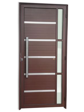 Porta Lambri e Friso e Visor Alumnio Corten Esquerda 210x90x4,6cm Miraggio