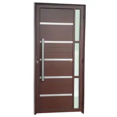 Porta Lambri e Friso e Visor Alumínio Corten Esquerda 210x90x4,6cm Miraggio