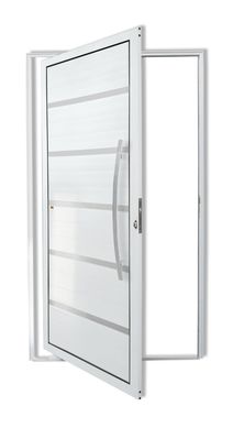 Porta Pivotante e Friso Alumnio Branco Direita 210x120x4,6cm Premium