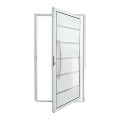 Porta Pivotante e Friso Alumínio Branco Esquerda 210x120x4,6cm Premium