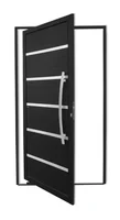 Porta Pivotante e Friso Alumínio Preto Direita 210x120x4,6cm Premium
