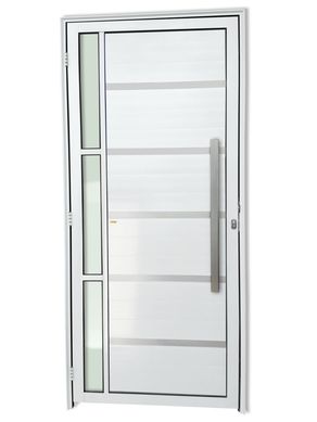 Porta Lambri e Friso e Visor Alumnio Branco Direita 210x100x4,6cm Miraggio