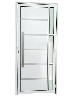 Porta Lambri e Friso e Visor Alumnio Branco Esquerda 210x100x4,6cm Miraggio