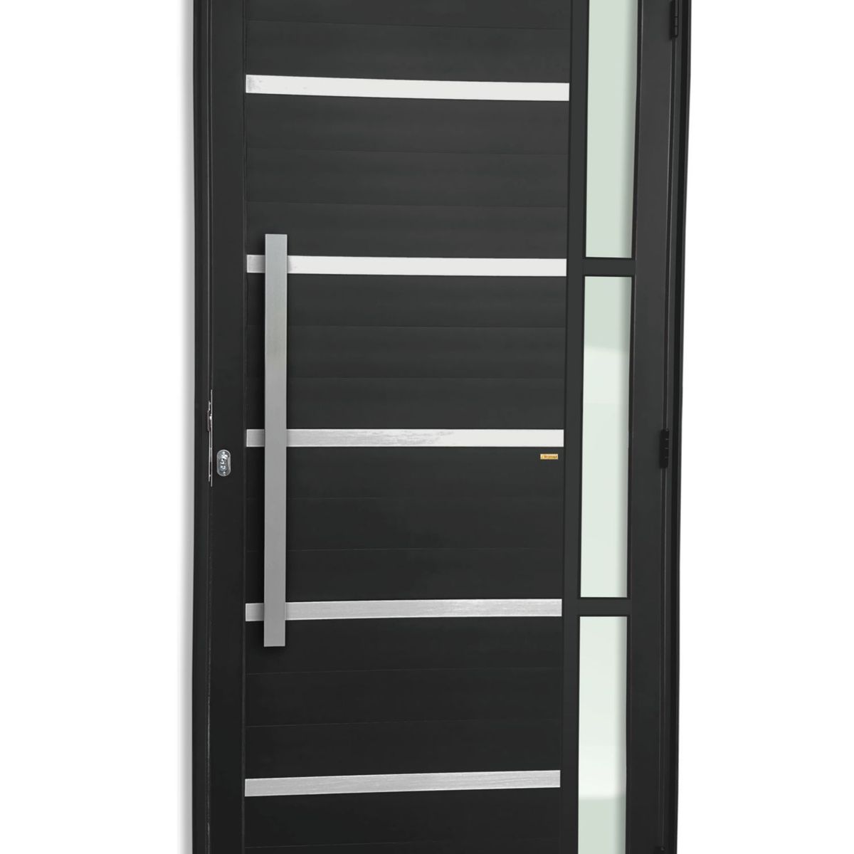 Porta Lambri e Friso e Visor Alumínio Preto Esquerda 210x100x4,6cm Miraggio, marca Brimak - Foto Principal
