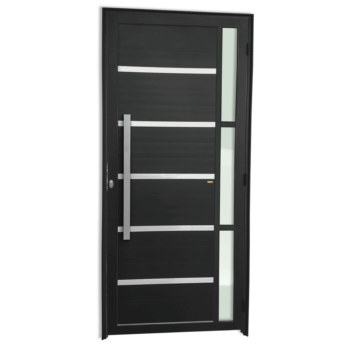 Porta Lambri e Friso e Visor Alumínio Preto Esquerda 210x100x4,6cm Miraggio, marca Brimak - Foto Principal