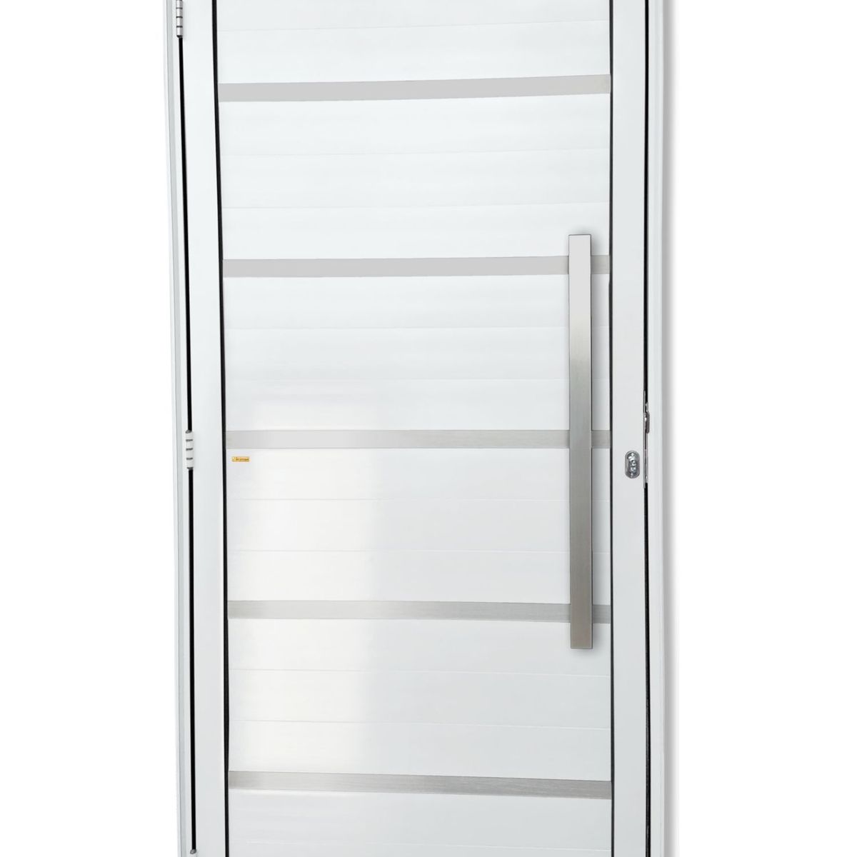 Porta Lambri Vidro e Friso Alumínio Branco Direita 210x100x4,6cm Premium, marca Brimak - Foto Principal