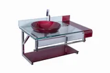 Gabinete de Vidro sem Sifao Chopin Elegance Vermelho