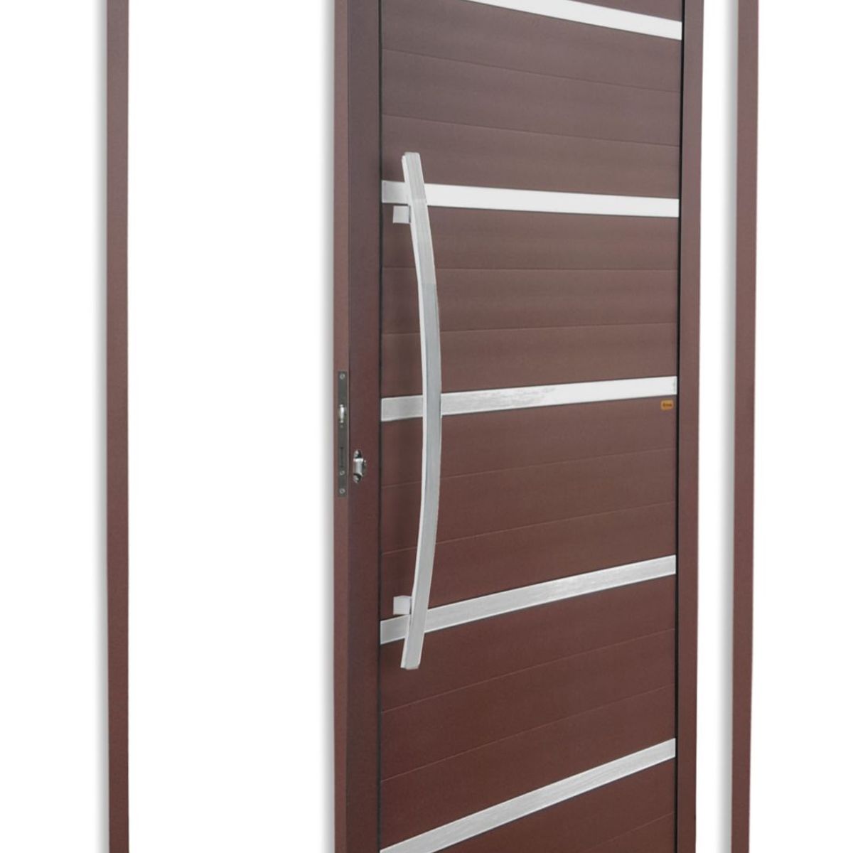 Porta Pivotante e Friso Alumínio Corten Esquerda 210x100x4,6cm Premium, marca Brimak - Foto Principal