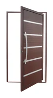Porta Pivotante e Friso Alumínio Corten Esquerda 210x100x4,6cm Premium