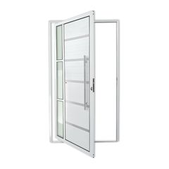 Porta Pivotante e Friso e Visor Alumínio Branco Direita 210x120x4,6cm Miraggio