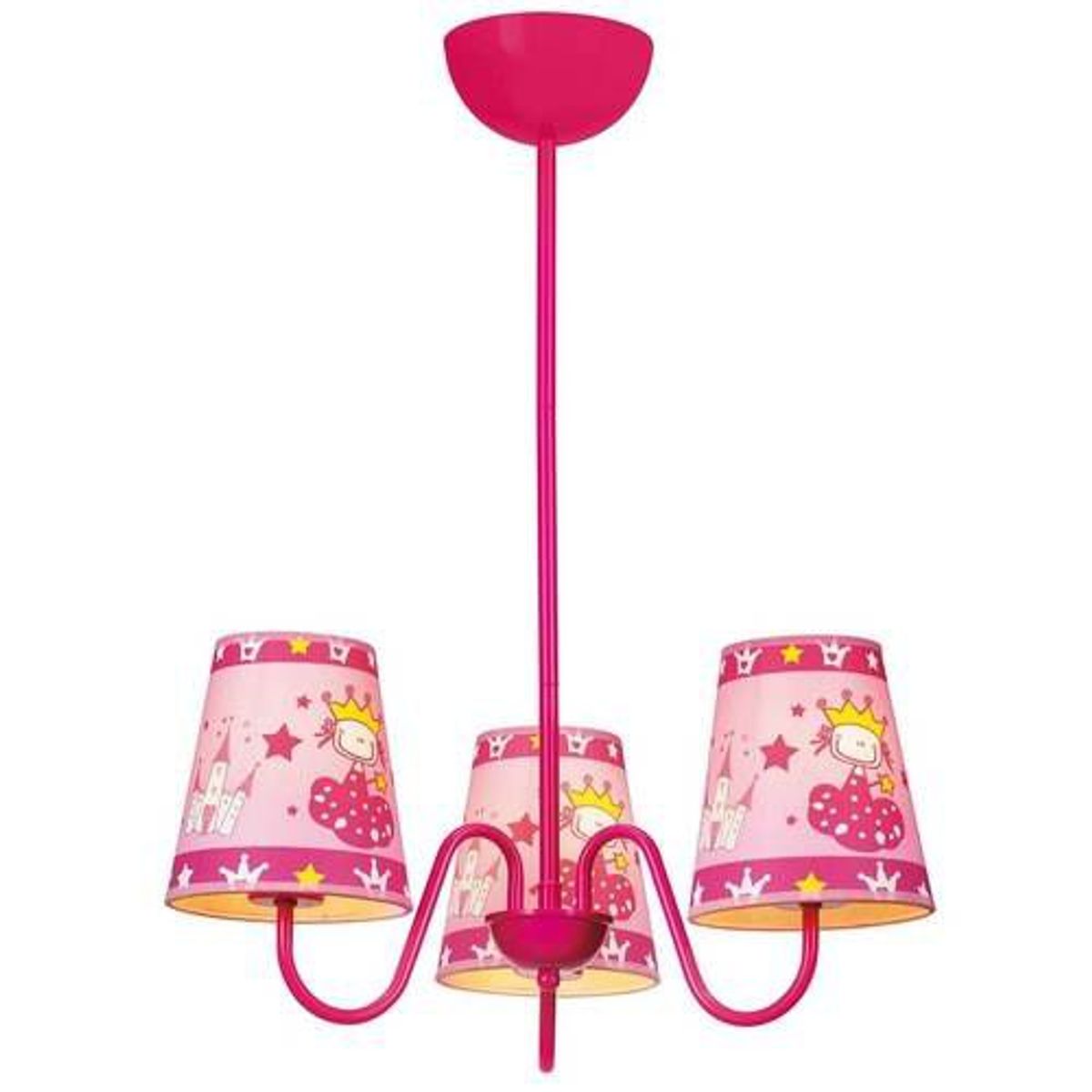 Lustre Kids Princesa 3 Lâmpadas E27 Bivolt Rosa, marca Taschibra - Foto Principal