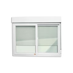 Janela Integrada Veneziana PVC Branco 2 Folhas Móveis 140x150x11,5cm Itec
