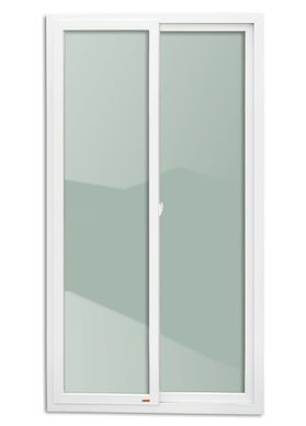 Porta de Correr PVC Branco 2 Folhas Mveis 210x120x6cm Itec
