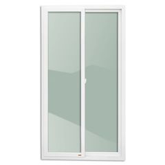 Porta de Correr PVC Branco 2 Folhas Móveis 210x120x6cm Itec