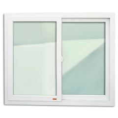 Janela de Correr PVC Branco 2 Folhas Móveis 109x129x10cm Itec