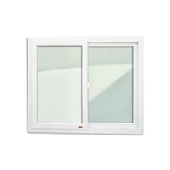 Janela de Correr PVC Branco 2 Folhas Móveis 109x159x10cm Itec