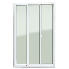 Porta de Correr PVC Branco 3 Folhas Móveis 210x180x11cm Itec