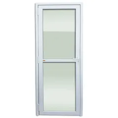 Porta com 2 Vidros PVC Branco Direita 216x80x6cm Itec