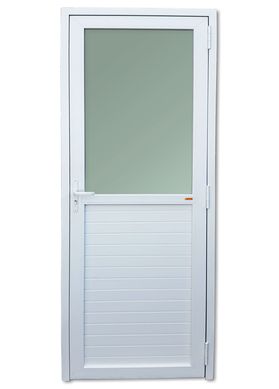 Porta Lambri e Meio Vidro PVC Branco Esquerda 216x90x6cm Itec