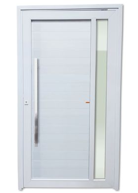 Porta Pivotante e Visor PVC Branco Esquerda 216x100x6cm Visione