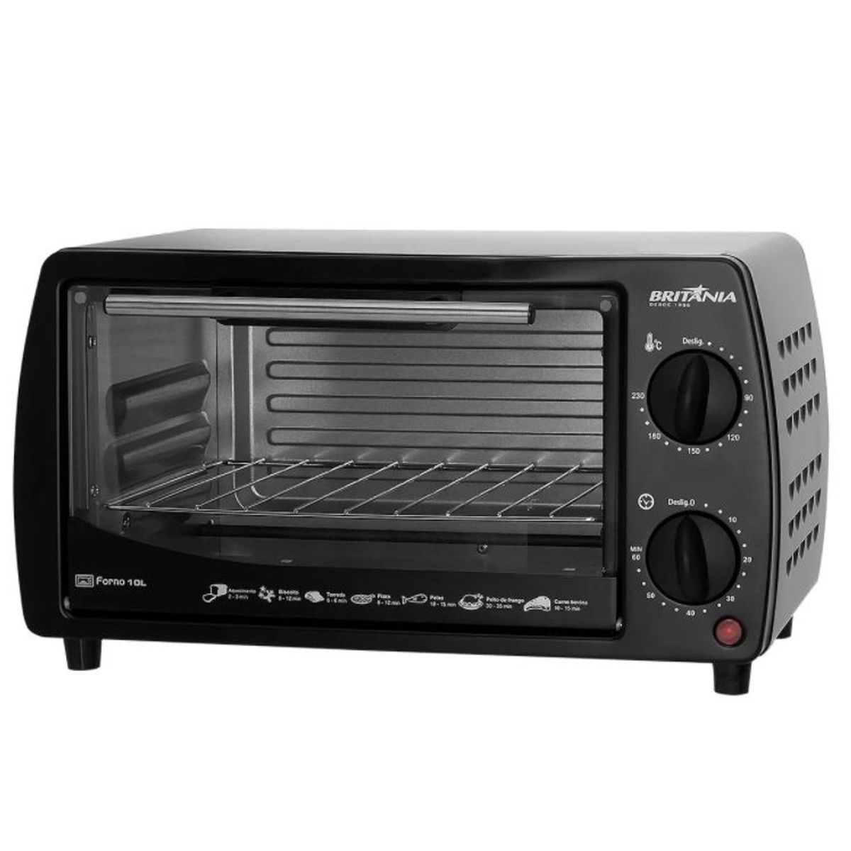 Forno Elétrico 2 Resistências 10L 220V Preto, marca Britânia - Foto Principal