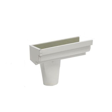 Terminal Esquerdo com Bocal Moldura Corte 28 Galvalume Branco Calhaforte