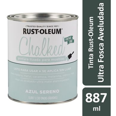 Tinta Chalked Base gua 0,887L Efeito Giz/Aveludado Ultra Fosco Azul Calmo Rust-Oleum