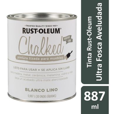 Tinta Chalked Base gua 0,887L Efeito Giz/Aveludado Ultra Fosco Branco Linho Rust-Oleum