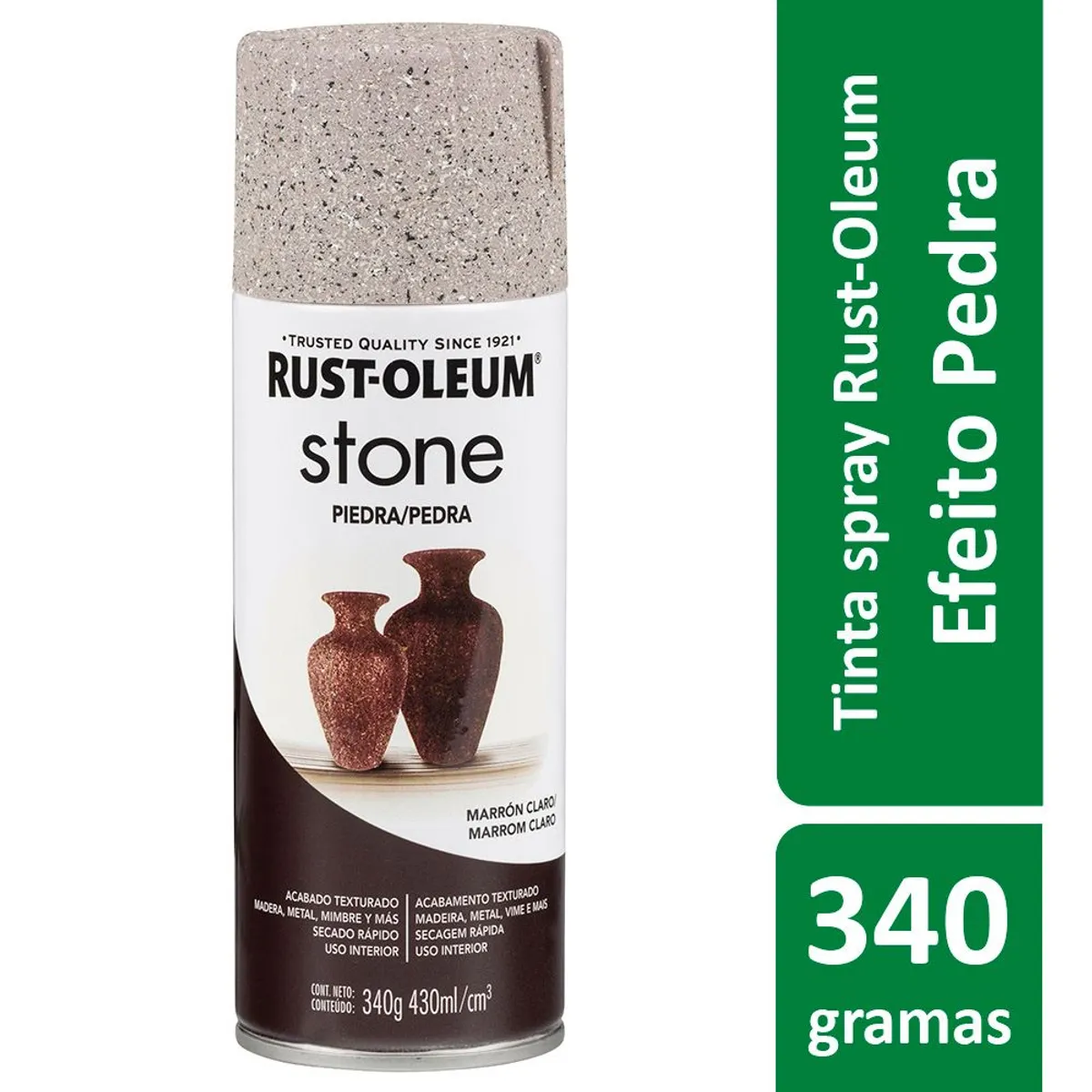Tinta Spray Especialidades Stone 340G Acabamento Efeito Pedra Decorativa Marrom Claro Rust-Oleum, marca Rust-Oleum - Foto Principal