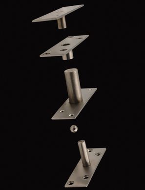 Pivo para Portas at 100Kg Escovado 9x2,5x7cm Prata