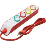 Extensão Elétrica Multi Tomadas 2P+T 10A 1,3m Vermelho