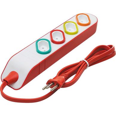 Extenso Eltrica Multi Tomadas 2P+T 10A 3m Vermelho