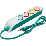 Extensão Elétrica Multi Tomadas 2P+T 10A 5m Turquesa