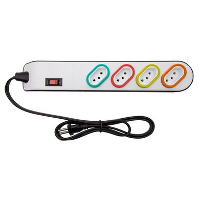 Filtro De Linha 3 Pinos 2P+T 10A 4 Tomadas Cabo Pp Com 1,3M