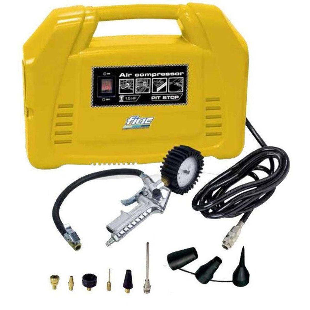 Compressor de Ar Direto Pit Stop 6 pés 1,5HP 127V Amarelo, marca Fiac - Foto Principal