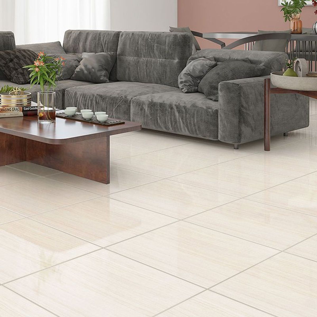 Piso Brilhante Valparaiso 45x45cm Bege, marca Karson - Foto Principal