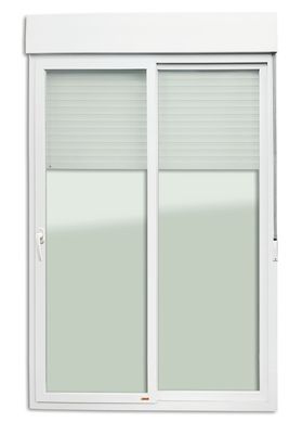 Porta Integrada Veneziana Com Cremona PVC Branco 2 Folhas Mveis 230x120x13cm Itec