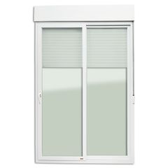 Porta Integrada Veneziana Com Cremona PVC Branco 2 Folhas Móveis 230x120x13cm Itec
